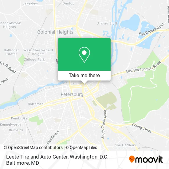 Mapa de Leete Tire and Auto Center