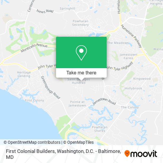 First Colonial Builders map
