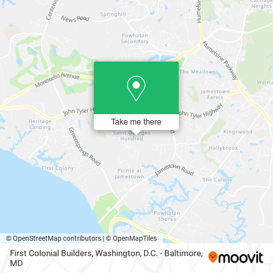 First Colonial Builders map