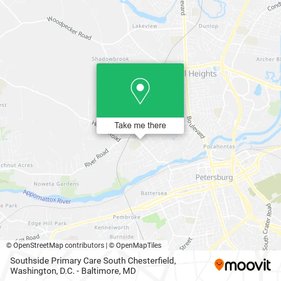 Mapa de Southside Primary Care South Chesterfield
