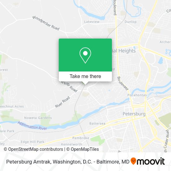 Mapa de Petersburg Amtrak
