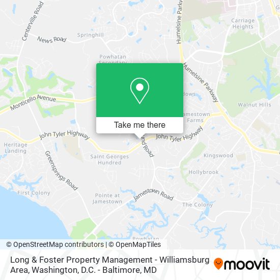 Mapa de Long & Foster Property Management - Williamsburg Area