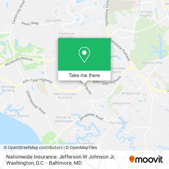 Mapa de Nationwide Insurance: Jefferson W Johnson Jr