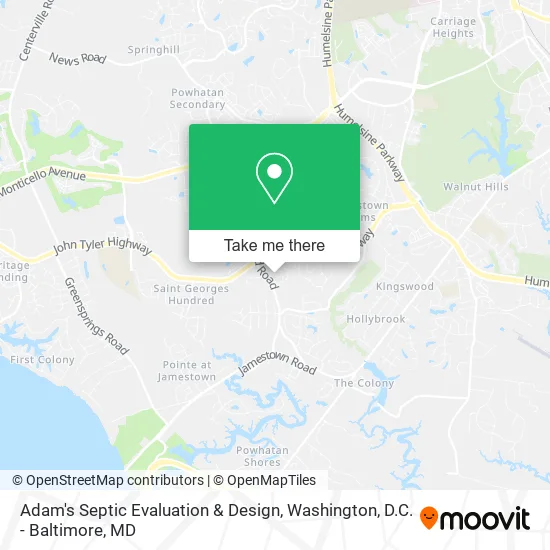 Adam's Septic Evaluation & Design map