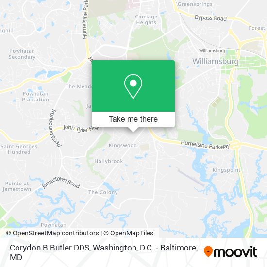 Corydon B Butler DDS map