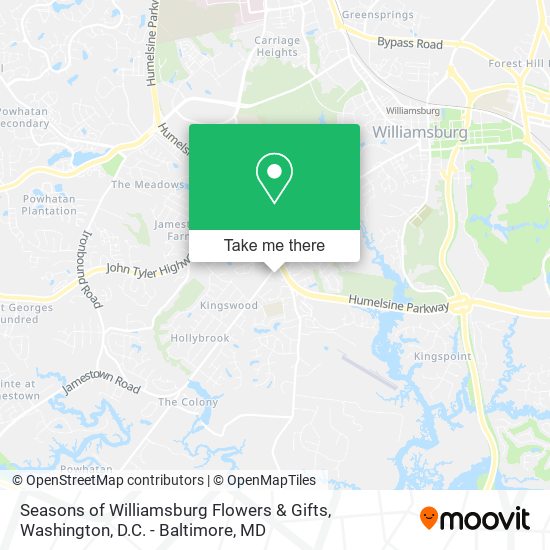Seasons of Williamsburg Flowers & Gifts map