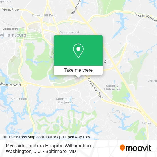 Riverside Doctors Hospital Williamsburg map