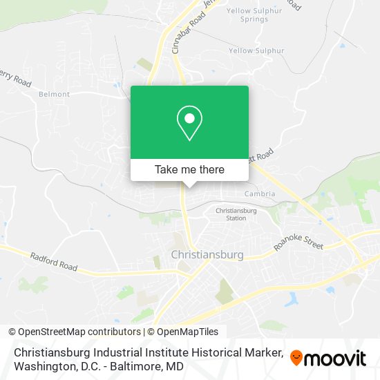 Christiansburg Industrial Institute Historical Marker map