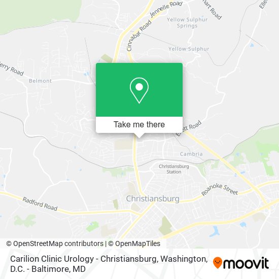Carilion Clinic Urology - Christiansburg map