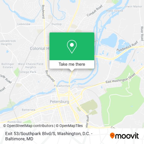 Exit 53/Southpark Blvd/S map