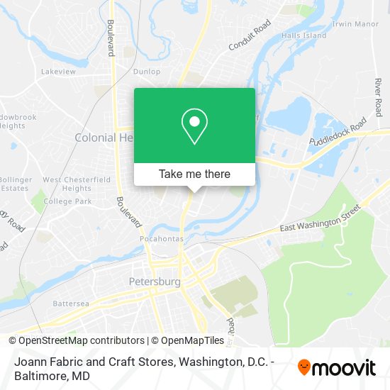 Joann Fabric and Craft Stores map