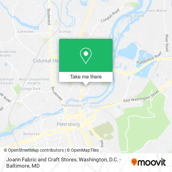 Joann Fabric and Craft Stores map