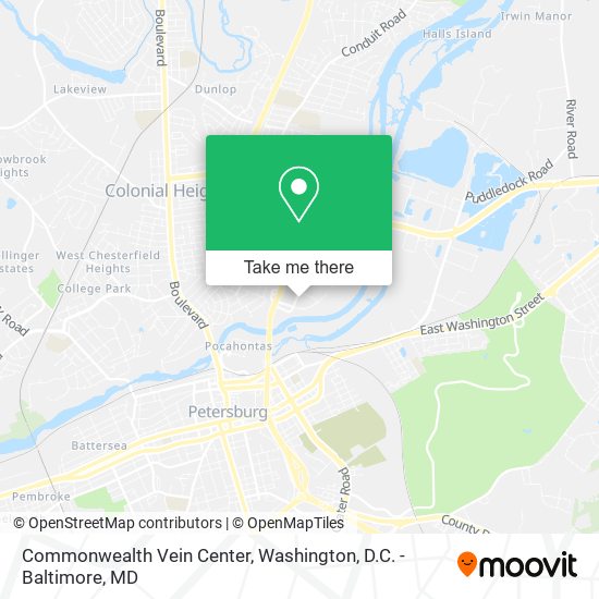 Commonwealth Vein Center map