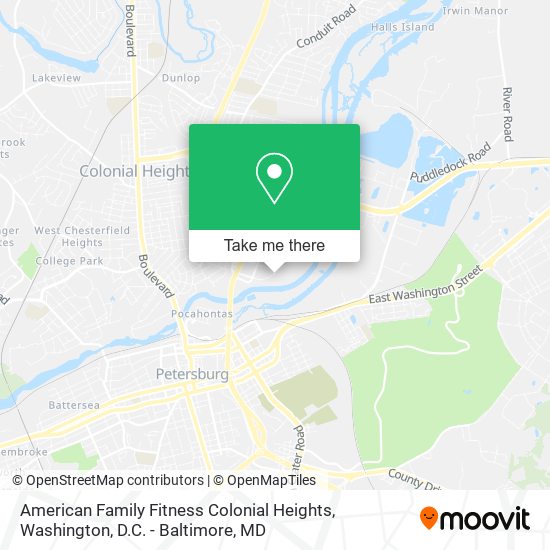 American Family Fitness Colonial Heights map
