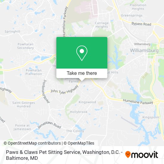 Mapa de Paws & Claws Pet Sitting Service