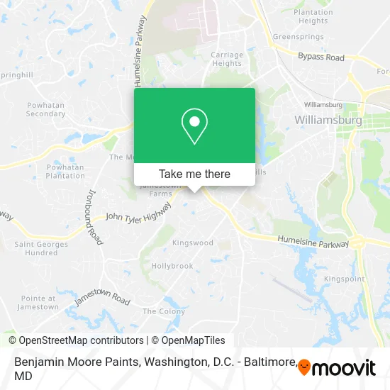 Benjamin Moore Paints map