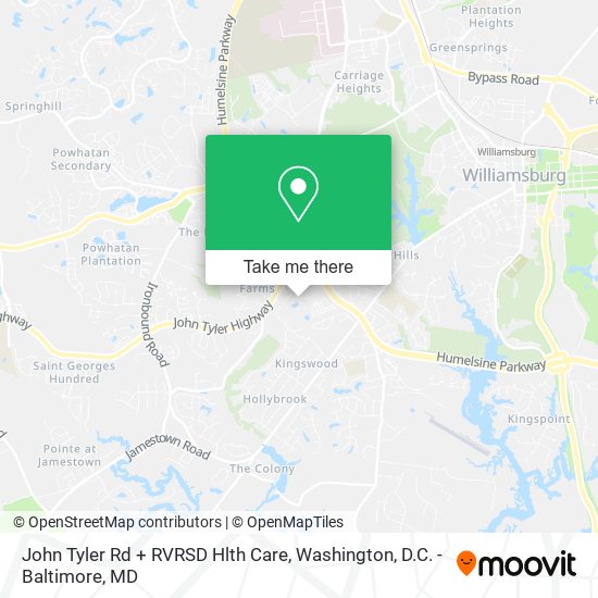 Mapa de John Tyler Rd + RVRSD Hlth Care