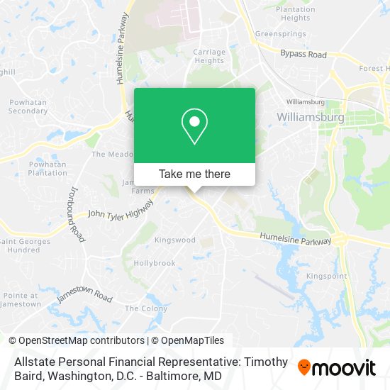 Allstate Personal Financial Representative: Timothy Baird map