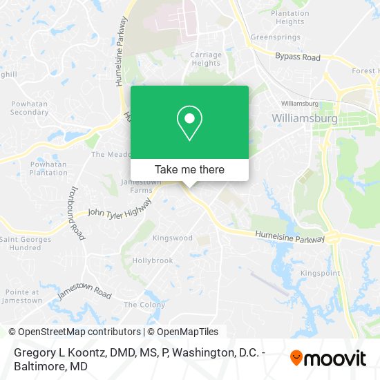 Gregory L Koontz, DMD, MS, P map