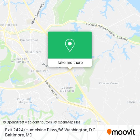 Exit 242A/Humelsine Pkwy/W map
