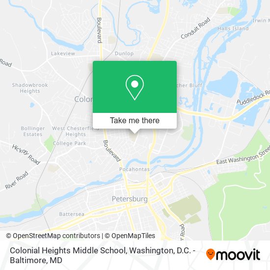 Colonial Heights Middle School map