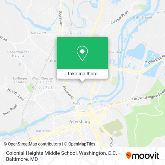 Colonial Heights Middle School map