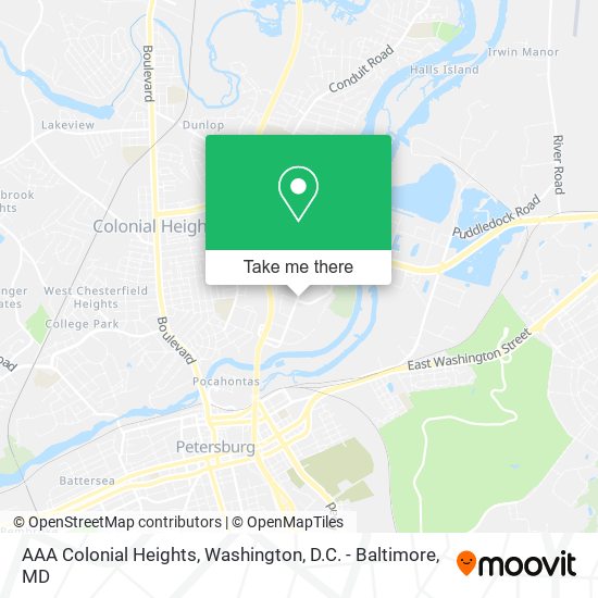 AAA Colonial Heights map