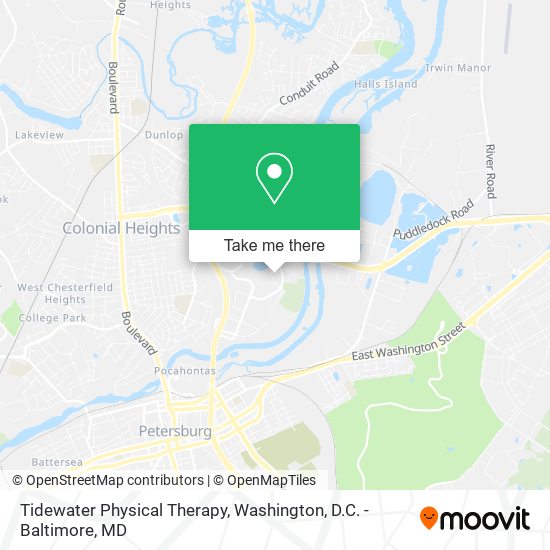 Mapa de Tidewater Physical Therapy