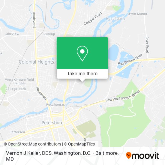 Vernon J Keller, DDS map