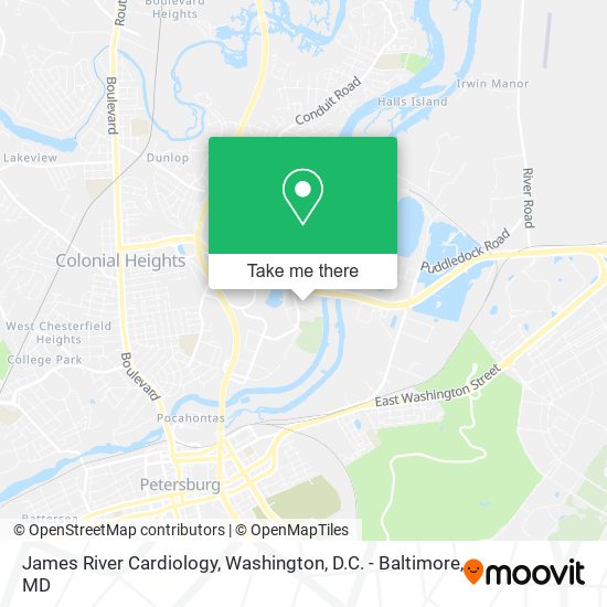 Mapa de James River Cardiology