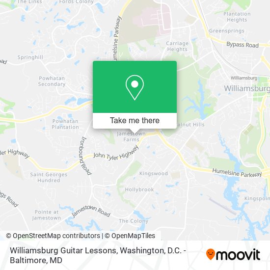 Williamsburg Guitar Lessons map