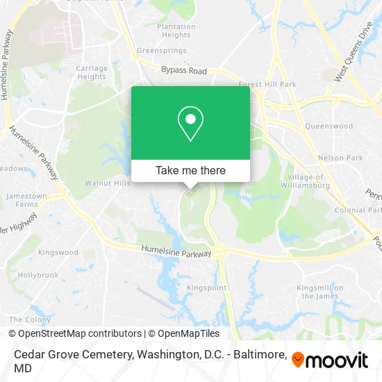 Cedar Grove Cemetery map