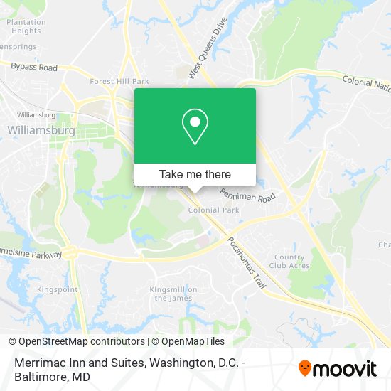 Merrimac Inn and Suites map