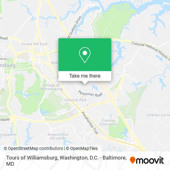 Tours of Williamsburg map