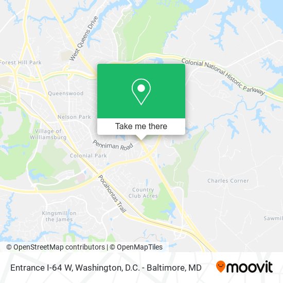 Mapa de Entrance I-64 W