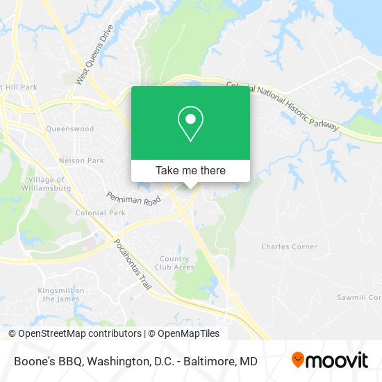Boone's BBQ map