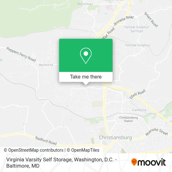 Virginia Varsity Self Storage map