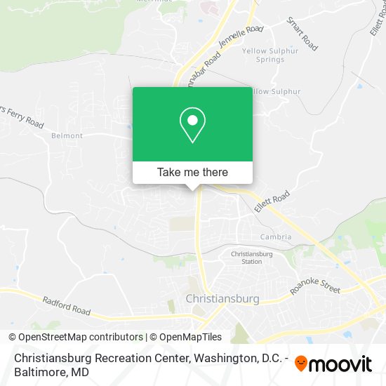 Christiansburg Recreation Center map