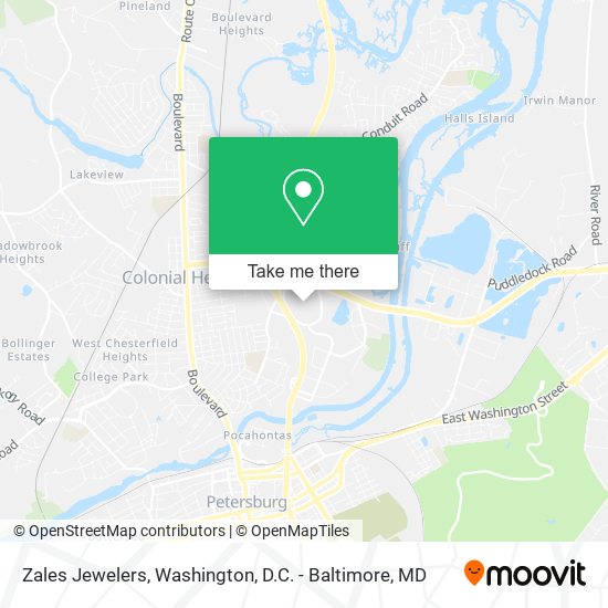 Zales Jewelers map