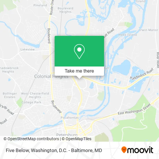 Five Below map