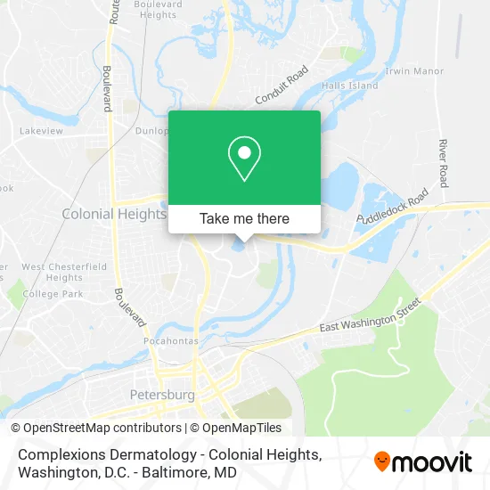 Complexions Dermatology - Colonial Heights map