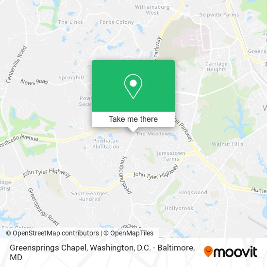 Greensprings Chapel map