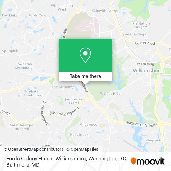 Fords Colony Hoa at Williamsburg map