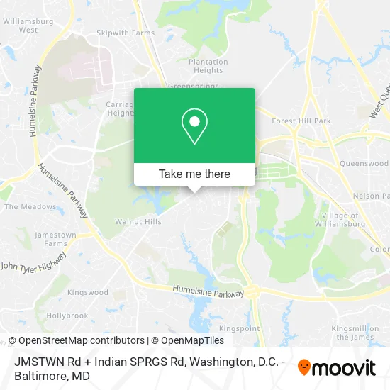 JMSTWN Rd + Indian SPRGS Rd map
