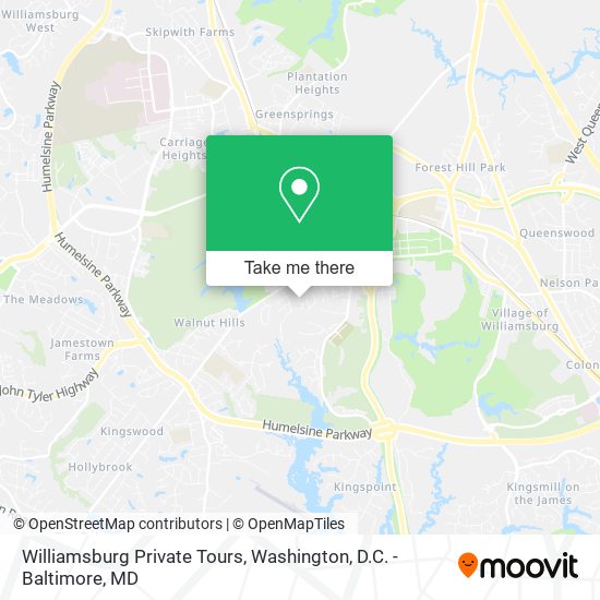 Williamsburg Private Tours map