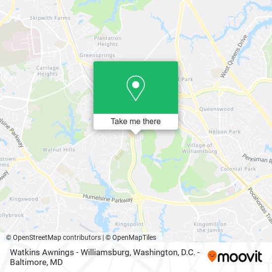 Watkins Awnings - Williamsburg map