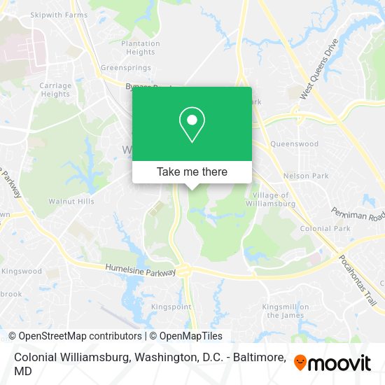 Mapa de Colonial Williamsburg