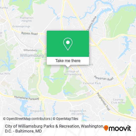 Mapa de City of Williamsburg Parks & Recreation