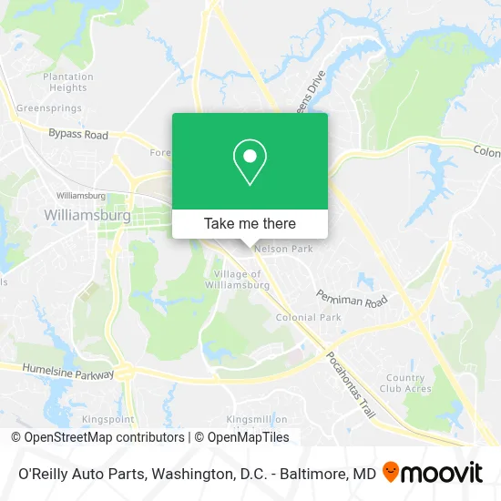 O'Reilly Auto Parts map