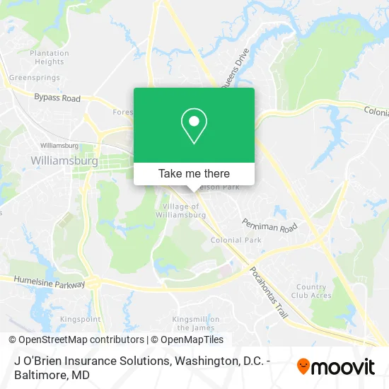 J O'Brien Insurance Solutions map